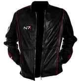 Men's Hight-Quality Black Red-accents Lambskin Leather Jacket